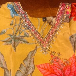 Floral Embellished Yellow 3 piece set